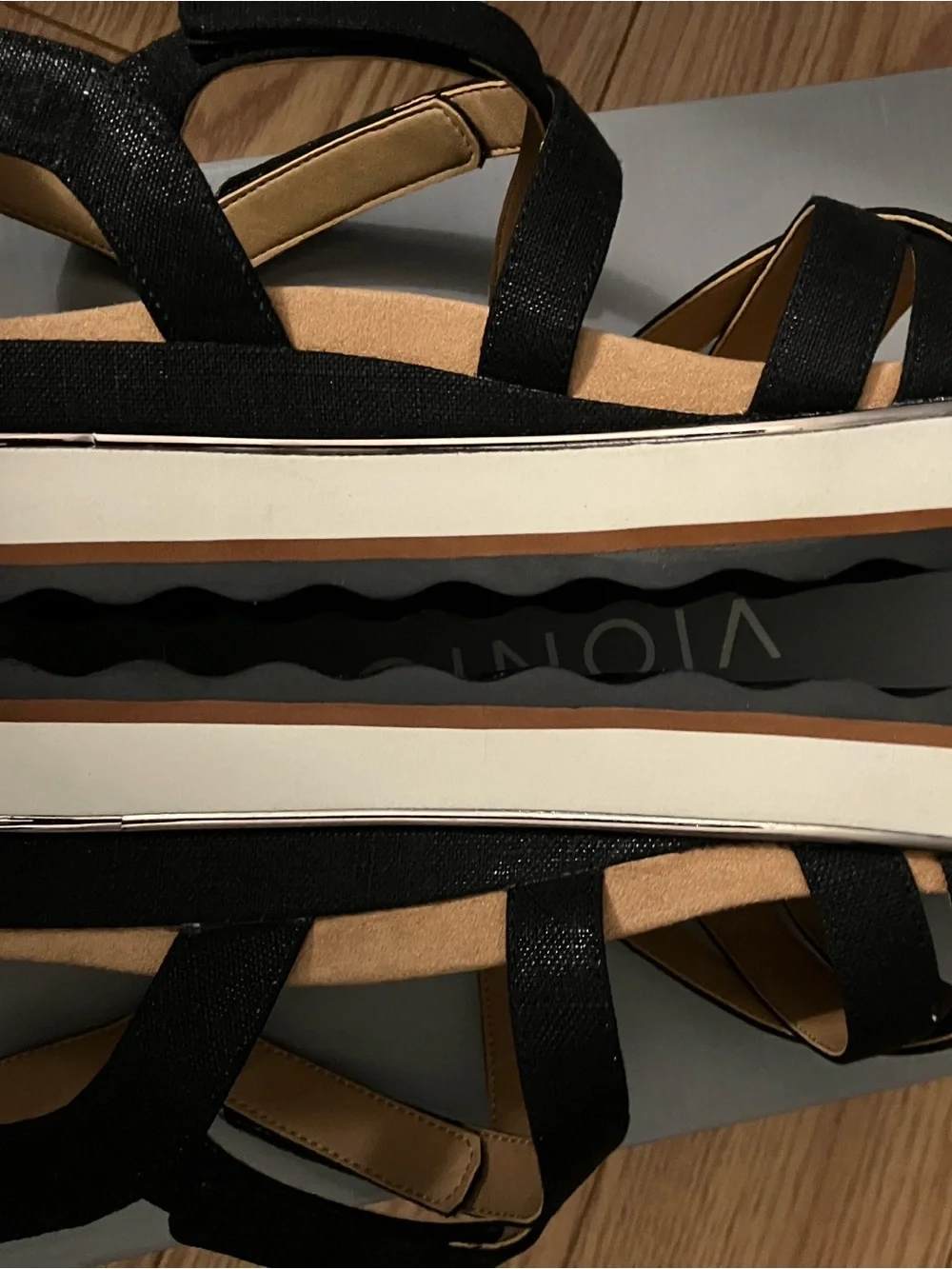 Vionic Black Leather Strappy Slingback Sandals Sz 10